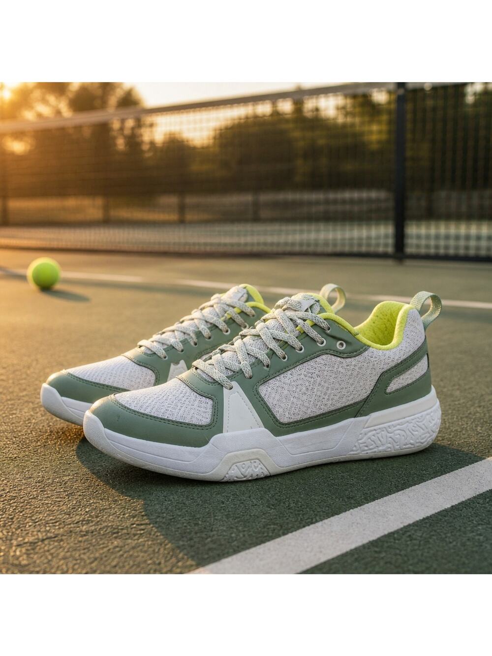 Men's OLUKAI Anau Pickleball Shoes Sneakers Size 9 EU 42 Bright White/Leaf